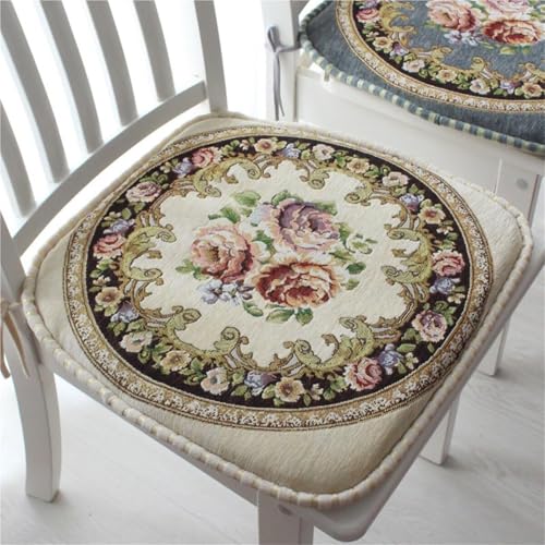 4er-Set Stuhlkissen Aus Memory-Schaum For Esszimmerstühle – U-förmige Sitzpolster Aus Chenille Mit Bändern (braun) – 43,2 X 45,7 Cm, Waschbare Stuhlhussen Im Retro-Stil For Die Küche (2er-Pack)(Beige, von KTLCNDF