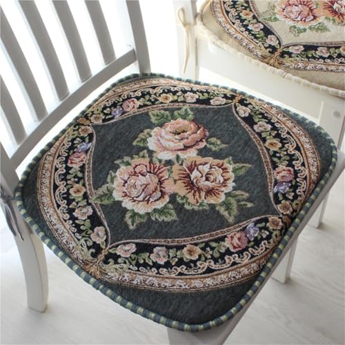 4er-Set Stuhlkissen Aus Memory-Schaum For Esszimmerstühle – U-förmige Sitzpolster Aus Chenille Mit Bändern (braun) – 43,2 X 45,7 Cm, Waschbare Stuhlhussen Im Retro-Stil For Die Küche (2er-Pack)(Dark G von KTLCNDF