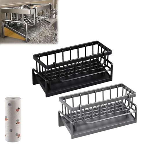 Abtropfgestell Und Organizer Aus Edelstahl, 4-in-1-Küchenspülbecken-Caddy Mit Spülschwamm-Aufbewahrung Und Seifenspenderhalter(2colors) von KTLCNDF
