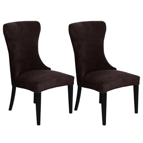 KTLCNDF 2-teilige Stretch-Schonbezüge for Ohrensessel – Weicher Spandex-Stoff, Maschinenwaschbar, Hellgrüne Akzentbezüge for Wohn- Und Esszimmer(Dark Brown,Set of 2) von KTLCNDF