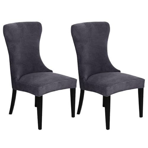 KTLCNDF 2-teilige Stretch-Schonbezüge for Ohrensessel – Weicher Spandex-Stoff, Maschinenwaschbar, Hellgrüne Akzentbezüge for Wohn- Und Esszimmer(Gray C,Set of 2) von KTLCNDF