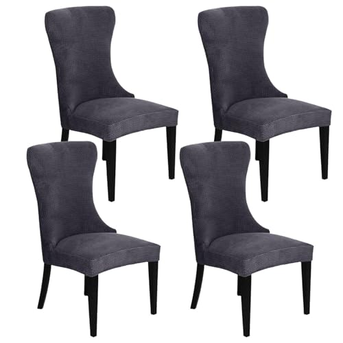 KTLCNDF 2-teilige Stretch-Schonbezüge for Ohrensessel – Weicher Spandex-Stoff, Maschinenwaschbar, Hellgrüne Akzentbezüge for Wohn- Und Esszimmer(Gray C,Set of 4) von KTLCNDF