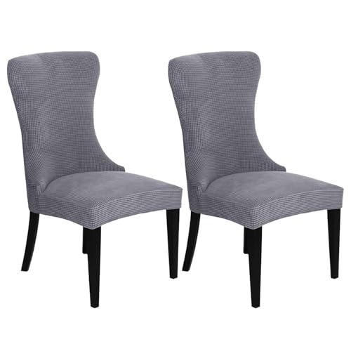 KTLCNDF 2-teilige Stretch-Schonbezüge for Ohrensessel – Weicher Spandex-Stoff, Maschinenwaschbar, Hellgrüne Akzentbezüge for Wohn- Und Esszimmer(Grey B,Set of 2) von KTLCNDF