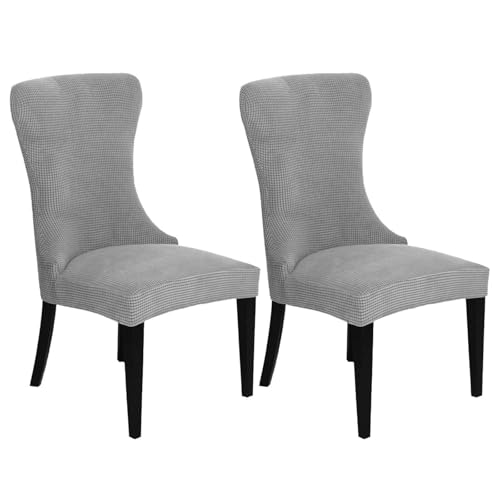 KTLCNDF 2-teilige Stretch-Schonbezüge for Ohrensessel – Weicher Spandex-Stoff, Maschinenwaschbar, Hellgrüne Akzentbezüge for Wohn- Und Esszimmer(Grey a,Set of 2) von KTLCNDF