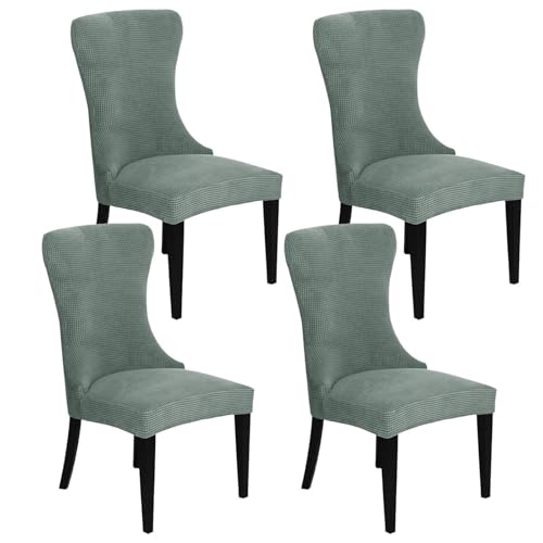 KTLCNDF 2-teilige Stretch-Schonbezüge for Ohrensessel – Weicher Spandex-Stoff, Maschinenwaschbar, Hellgrüne Akzentbezüge for Wohn- Und Esszimmer(Light Green,Set of 4) von KTLCNDF