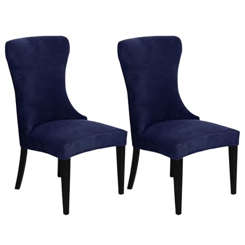 KTLCNDF 2-teilige Stretch-Schonbezüge for Ohrensessel – Weicher Spandex-Stoff, Maschinenwaschbar, Hellgrüne Akzentbezüge for Wohn- Und Esszimmer(Navy Blue,Set of 2) von KTLCNDF