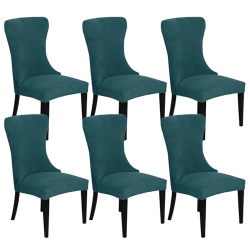 KTLCNDF 2-teilige Stretch-Schonbezüge for Ohrensessel – Weicher Spandex-Stoff, Maschinenwaschbar, Hellgrüne Akzentbezüge for Wohn- Und Esszimmer(Teal,Set of 6) von KTLCNDF