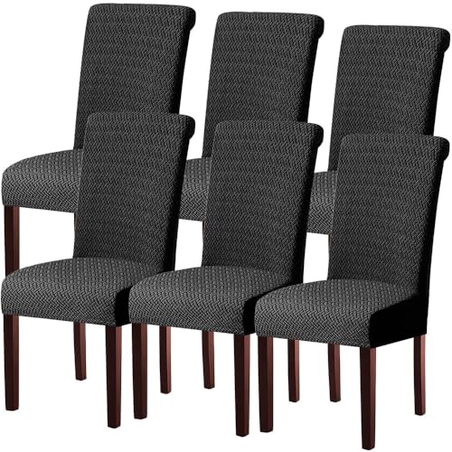 KTLCNDF 2-teiliges Stuhlhussen-Set for Esszimmerstühle – Weicher, Dehnbarer Stuhlbezug Aus Samt for Esszimmer Und Küche, Waschbarer, Abnehmbarer Bezug(Black,6) von KTLCNDF