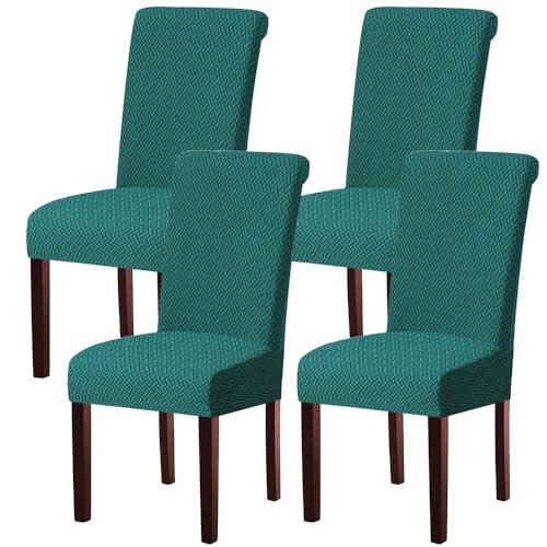 KTLCNDF 2-teiliges Stuhlhussen-Set for Esszimmerstühle – Weicher, Dehnbarer Stuhlbezug Aus Samt for Esszimmer Und Küche, Waschbarer, Abnehmbarer Bezug(Dark Green,4) von KTLCNDF