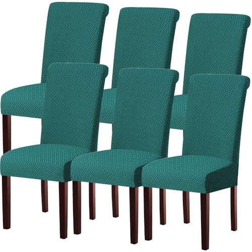 KTLCNDF 2-teiliges Stuhlhussen-Set for Esszimmerstühle – Weicher, Dehnbarer Stuhlbezug Aus Samt for Esszimmer Und Küche, Waschbarer, Abnehmbarer Bezug(Dark Green,6) von KTLCNDF