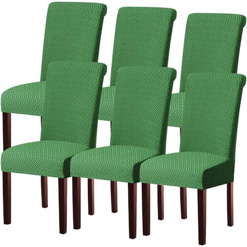 KTLCNDF 2-teiliges Stuhlhussen-Set for Esszimmerstühle – Weicher, Dehnbarer Stuhlbezug Aus Samt for Esszimmer Und Küche, Waschbarer, Abnehmbarer Bezug(Green,6) von KTLCNDF