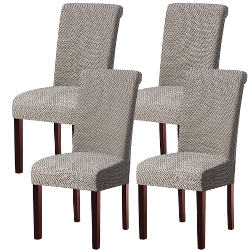 KTLCNDF 2-teiliges Stuhlhussen-Set for Esszimmerstühle – Weicher, Dehnbarer Stuhlbezug Aus Samt for Esszimmer Und Küche, Waschbarer, Abnehmbarer Bezug(Light Gray,4) von KTLCNDF