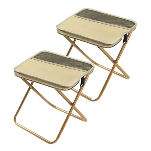 KTLCNDF 2er-Pack Faltbare Rucksackhocker – Leichte Campingstühle Aus Aluminium Mit Schultergurten, Tragbare Sitze for Wandern, Angeln, Picknicken(2pcs*a,L) von KTLCNDF