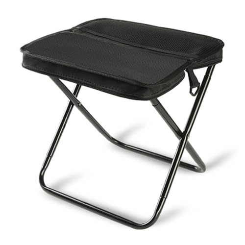 KTLCNDF 2er-Pack Faltbare Rucksackhocker – Leichte Campingstühle Aus Aluminium Mit Schultergurten, Tragbare Sitze for Wandern, Angeln, Picknicken(Black,M) von KTLCNDF