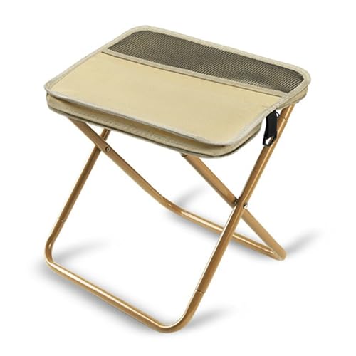 KTLCNDF 2er-Pack Faltbare Rucksackhocker – Leichte Campingstühle Aus Aluminium Mit Schultergurten, Tragbare Sitze for Wandern, Angeln, Picknicken(Khaki,M) von KTLCNDF