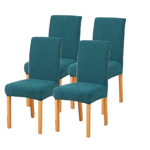 KTLCNDF 4-teiliges Stuhlhussen-Set, Leicht Dehnbarer Esszimmerstuhlbezug – Geeignet for Restaurant-/Hotel-/Zeremonienstühle (braun)(Dark Aqua,4) von KTLCNDF