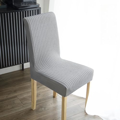 KTLCNDF 4er-Set Stuhlhussen for Esszimmerstühle – Stretch-Stuhlhussen for Parson-Stühle (Hellgrau) – Passend for Stühle Mit Einer Rückenhöhe Von 55–60 cm(Light Gray 4 Packs,Chair Back Height 45-55) von KTLCNDF