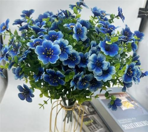 KTLCNDF 7er-Bündel Kunstblumen for Die Außen- Und Innendekoration – Hochwertiges Kunstblumenarrangement In Gemischten Farben for Garten, Veranda Und Heimdekoration(Blue,3Packs) von KTLCNDF
