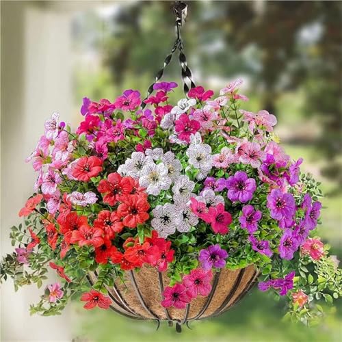 KTLCNDF 7er-Bündel Kunstblumen for Die Außen- Und Innendekoration – Hochwertiges Kunstblumenarrangement In Gemischten Farben for Garten, Veranda Und Heimdekoration(Mixed,2Packs) von KTLCNDF