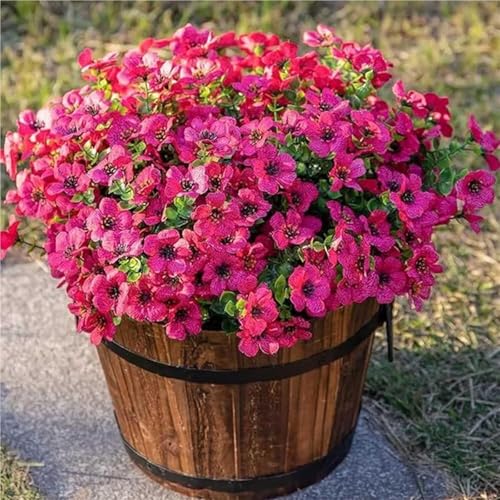 KTLCNDF 7er-Bündel Kunstblumen for Die Außen- Und Innendekoration – Hochwertiges Kunstblumenarrangement In Gemischten Farben for Garten, Veranda Und Heimdekoration(Rose,2Packs) von KTLCNDF