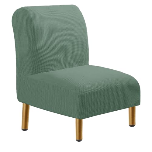 KTLCNDF Abnehmbarer Stuhlbezug Ohne Armlehnen, Deep Aqua – Elastischer Schutz for Sitzgelegenheiten Zu Hause Und Im Büro(Matcha Green) von KTLCNDF
