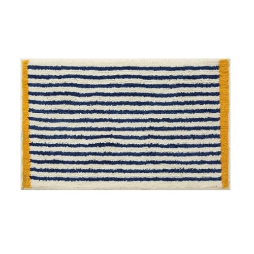 KTLCNDF Blau Gestreifter, Zotteliger Badteppich – Ultrasaugfähige Mikrofaser-Badematte, Rutschfester Plüschteppich for Badezimmer/Wanne/Schlafzimmer, (50,8 X 160 cm)(16"x24") von KTLCNDF