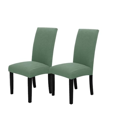 KTLCNDF Dunkelgraue Stretch-Esszimmerstuhl-Schonbezüge 4er-Set - Elastische Stoffbezüge for Sitzgelegenheiten Zu Hause(Bean Green,2) von KTLCNDF