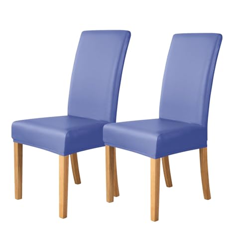 KTLCNDF Grüne Stretch-Sitzbezüge for Esszimmerstühle, 4er-Pack – Wasserabweisende Schoner Mit Rückseitiger Abdeckung(Blue,2) von KTLCNDF