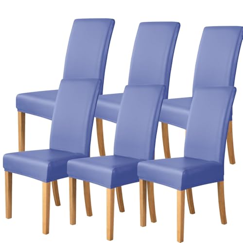 KTLCNDF Grüne Stretch-Sitzbezüge for Esszimmerstühle, 4er-Pack – Wasserabweisende Schoner Mit Rückseitiger Abdeckung(Blue,6) von KTLCNDF