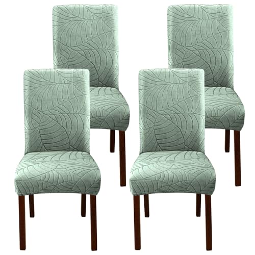 KTLCNDF Hellgraue Stretch-Jacquard-Esszimmerstuhl-Schonbezüge, 4er-Set – Elastische Stoffbezüge for Sitzgelegenheiten Zu Hause(Fruit Green,4) von KTLCNDF
