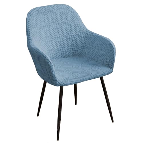 KTLCNDF Hellgraue Stretch-Stuhlbezüge Mit Gebogener Rückenlehne, 6er-Set – Abnehmbare Schonbezüge for Esszimmersessel(Blue,1 Piece) von KTLCNDF