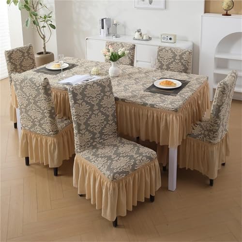 KTLCNDF Jacquard-Stuhlhussen-Set for Esszimmerstühle – Burgunderrote, Dehnbare Schonbezüge for Parsons-Stühle – Universelle Passform for Küche, Hochzeit Und Bankett(Yellow,4pcs) von KTLCNDF