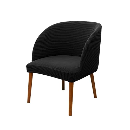 KTLCNDF Khaki Wingback Chair Slipcovers Set of 4 - Stretch Curved Back Covers for Dining & Living Room(Black,1_MEDIUM) von KTLCNDF