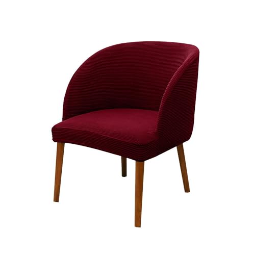KTLCNDF Khaki Wingback Chair Slipcovers Set of 4 - Stretch Curved Back Covers for Dining & Living Room(Burgundy,1_MEDIUM) von KTLCNDF