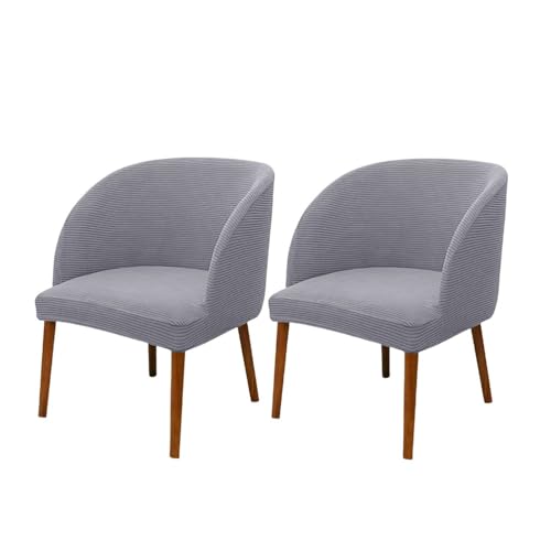 KTLCNDF Khaki Wingback Chair Slipcovers Set of 4 - Stretch Curved Back Covers for Dining & Living Room(Grey,2_MEDIUM) von KTLCNDF