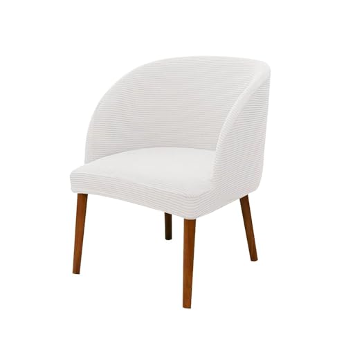KTLCNDF Khaki Wingback Chair Slipcovers Set of 4 - Stretch Curved Back Covers for Dining & Living Room(White,1_MEDIUM) von KTLCNDF