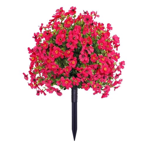 KTLCNDF Künstliche Geranienblüten Mit Erdspießen – Set Mit Realistischen Kunstpflanzen for Garten Und Heimdekoration(Hot Pink) von KTLCNDF