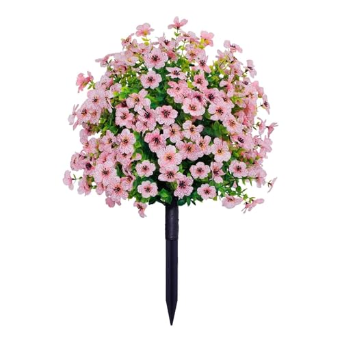 KTLCNDF Künstliche Geranienblüten Mit Erdspießen – Set Mit Realistischen Kunstpflanzen for Garten Und Heimdekoration(Pink) von KTLCNDF
