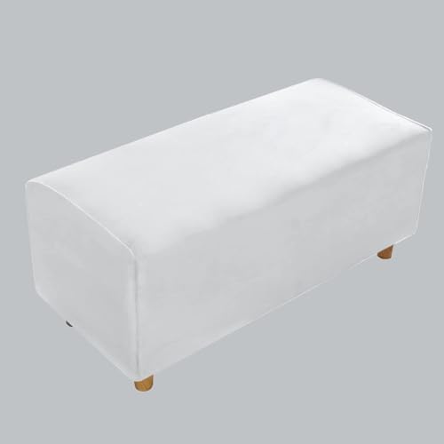 KTLCNDF Luxuriöser Ottomanen-Schonbezug Aus Samt – Wasserabweisender Bezug for Sitzbänke Mit Stauraum Und Elastischem Rand, Maschinenwaschbarer Möbelschutz for Fußstütze Und Fußhocker(Cream,M) von KTLCNDF