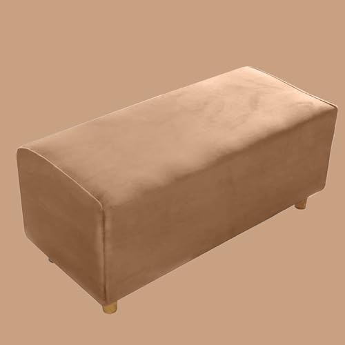 KTLCNDF Luxuriöser Ottomanen-Schonbezug Aus Samt – Wasserabweisender Bezug for Sitzbänke Mit Stauraum Und Elastischem Rand, Maschinenwaschbarer Möbelschutz for Fußstütze Und Fußhocker(Yellow,M) von KTLCNDF
