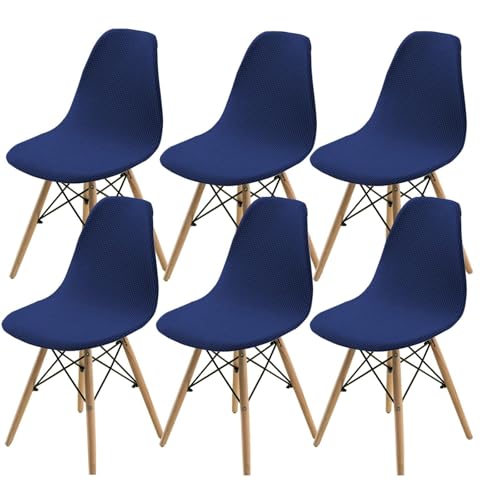 KTLCNDF Moderne Stuhlhussen – 2/4/6 Stretch-Jacquard-Stuhlhussen – Rutschfester Esszimmerstuhlschutz for Zuhause Und Büro(Blue,6pcs) von KTLCNDF