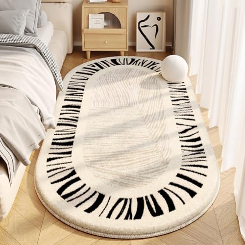 KTLCNDF Ovaler, Zotteliger Teppich – Plüsch-Anti-Rutsch-Teppich for Schlafzimmer/Wohnzimmer/Schlafsaal, Maschinenwaschbare, Ästhetische Bodenmatte, (1,3 X 4 Fuß)(Oval a,1'8" x 5'3") von KTLCNDF