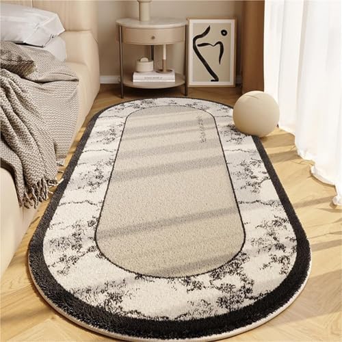 KTLCNDF Ovaler Teppich – Zotteliger Plüsch-Schlafzimmerteppich, rutschfeste, Waschbare Bodenmatte for Wohnheim/Wohnzimmer (31 X 63 Zoll)(Flower E,3'3" x 5'3") von KTLCNDF