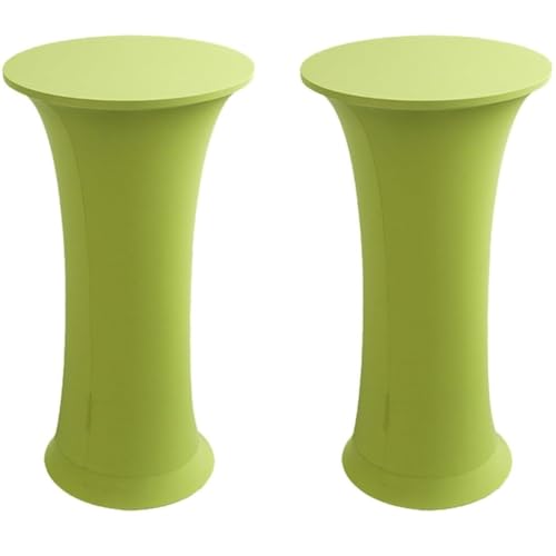 KTLCNDF Runde Stretch-Tischdecke, 2er-Pack (24/32 X 43 Zoll) – Elastische, Angepasste Cocktailtischdecke for Hochzeiten, Kneipen(Apple Green,32x43Inch) von KTLCNDF
