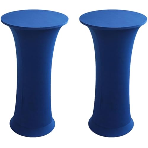 KTLCNDF Runde Stretch-Tischdecke, 2er-Pack (24/32 X 43 Zoll) – Elastische, Angepasste Cocktailtischdecke for Hochzeiten, Kneipen(Royal,32x43Inch) von KTLCNDF