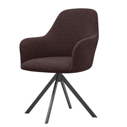 KTLCNDF Samtschoner for Sessel – Set mit 1/2/4/6 Stretch-Schonbezügen for Stühle mit gebogener Rückenlehne und Armlehnen – weicher Schutz for Büro- und Esszimmerstühle(Dark Coffee,1PCS) von KTLCNDF