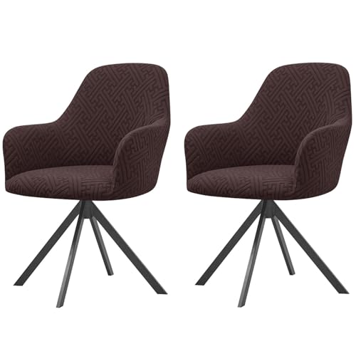 KTLCNDF Samtschoner for Sessel – Set mit 1/2/4/6 Stretch-Schonbezügen for Stühle mit gebogener Rückenlehne und Armlehnen – weicher Schutz for Büro- und Esszimmerstühle(Dark Coffee,2PCS) von KTLCNDF