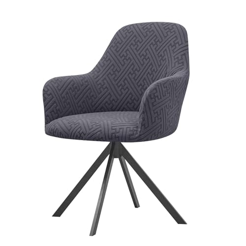 KTLCNDF Samtschoner for Sessel – Set mit 1/2/4/6 Stretch-Schonbezügen for Stühle mit gebogener Rückenlehne und Armlehnen – weicher Schutz for Büro- und Esszimmerstühle(Dark Gray,1PCS) von KTLCNDF