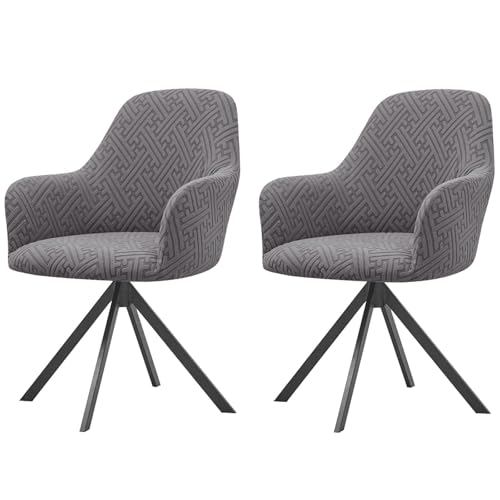KTLCNDF Samtschoner for Sessel – Set mit 1/2/4/6 Stretch-Schonbezügen for Stühle mit gebogener Rückenlehne und Armlehnen – weicher Schutz for Büro- und Esszimmerstühle(Gray,2PCS) von KTLCNDF