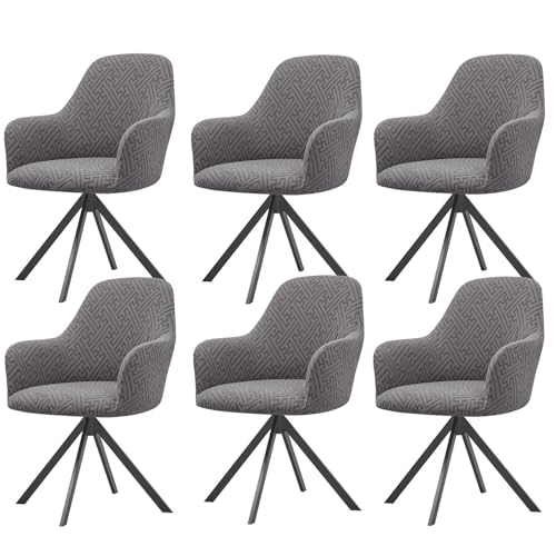 KTLCNDF Samtschoner for Sessel – Set mit 1/2/4/6 Stretch-Schonbezügen for Stühle mit gebogener Rückenlehne und Armlehnen – weicher Schutz for Büro- und Esszimmerstühle(Gray,6PCS) von KTLCNDF